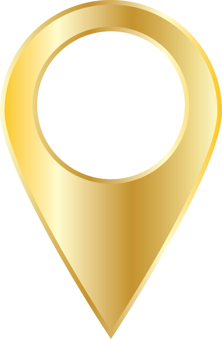 gold pin icon transparent background